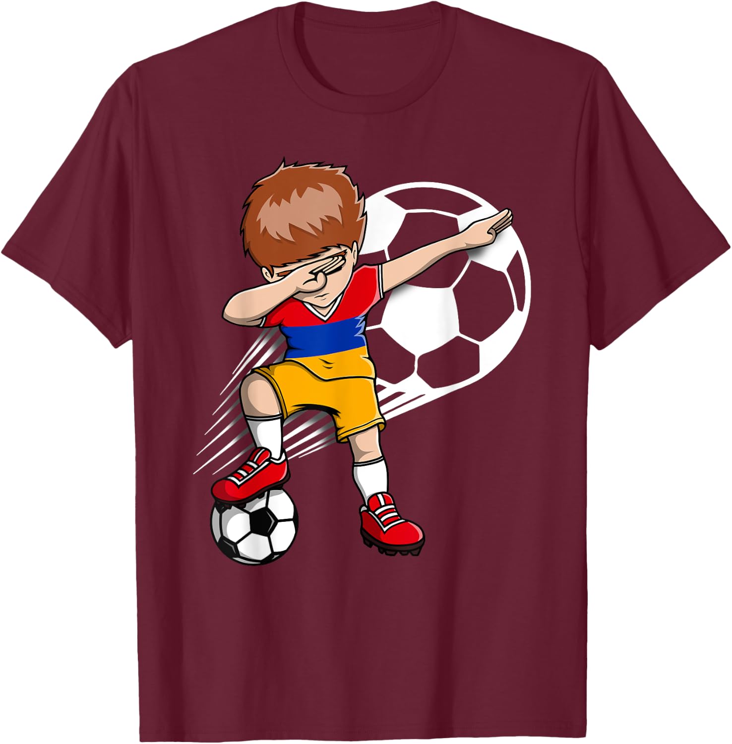 Dabbing Soccer Boy - Armenia Jersey Armenian Football Fans T-Shirt - T-Shirt | Maroon