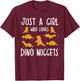 Nur ein Mädchen, das Dino Nuggets liebt Merch Chicken Nuggets T-Shirt - T-Shirt | Maroon