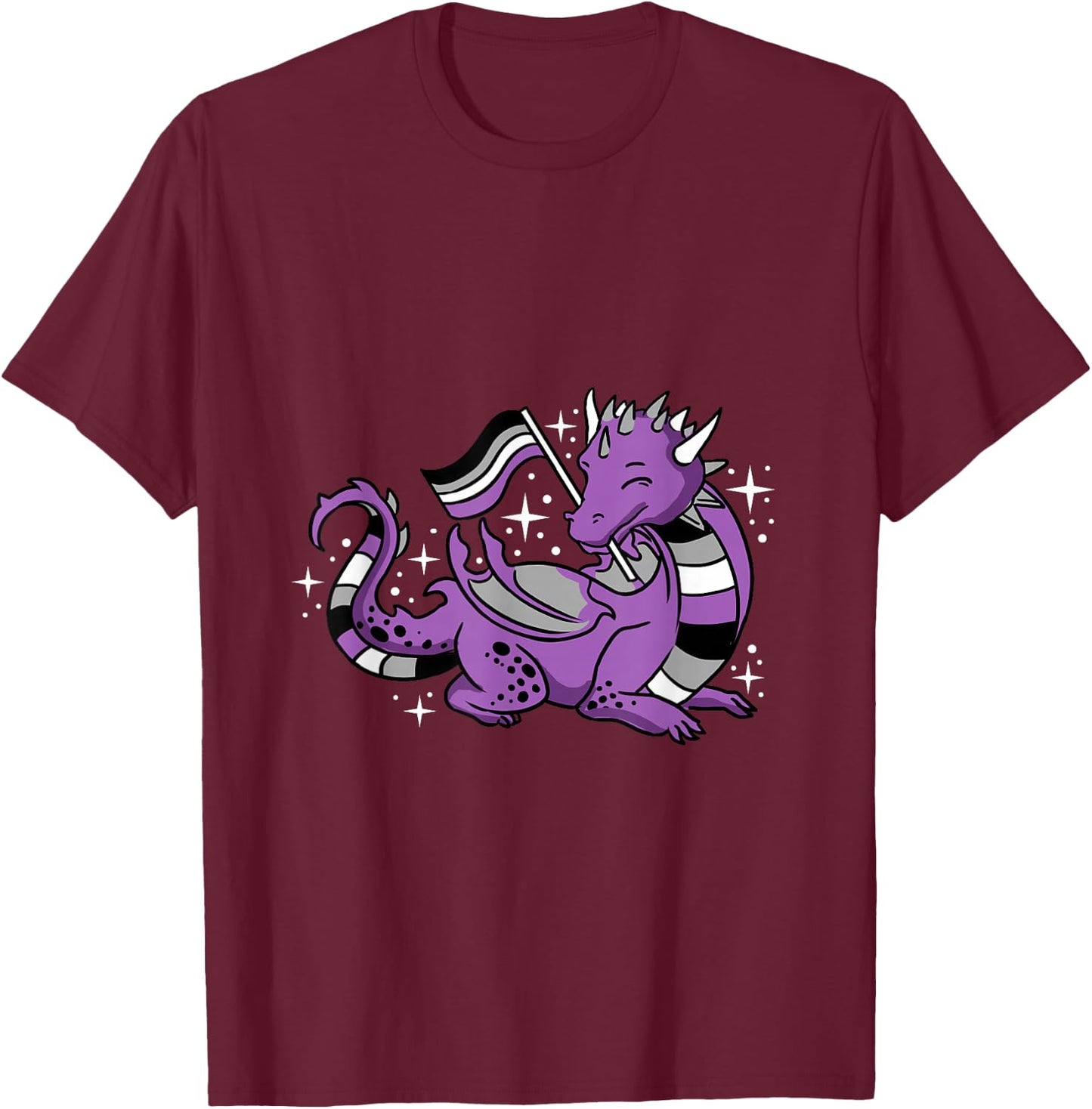 Ace Pride Dragon T-Shirt - T-Shirt | Maroon