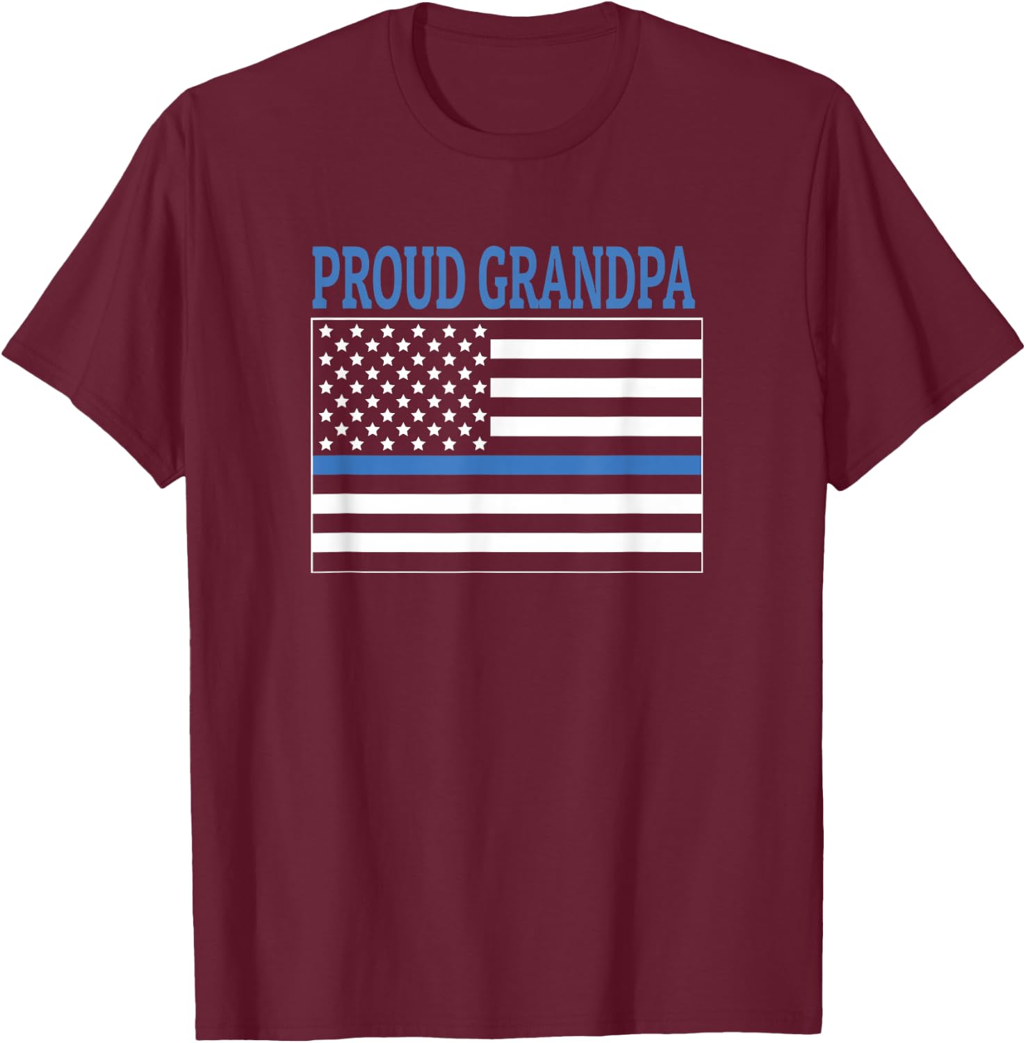 Police Officer Grandpa - Proud Grandpa T-Shirt - T-Shirt | Maroon
