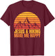 Jesus and Hiking Make Me Happy Fun for Hikers T-Shirt - T-Shirt | Maroon
