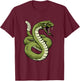 Rattlesnake Snake Animal Cartoon Design T-Shirt - T-Shirt | Maroon
