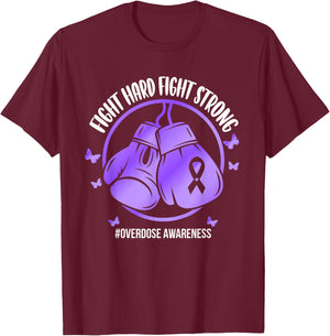 Overdose Warrior Gloves Support Squad Overdose Awareness T-Shirt - T-Shirt | Maroon