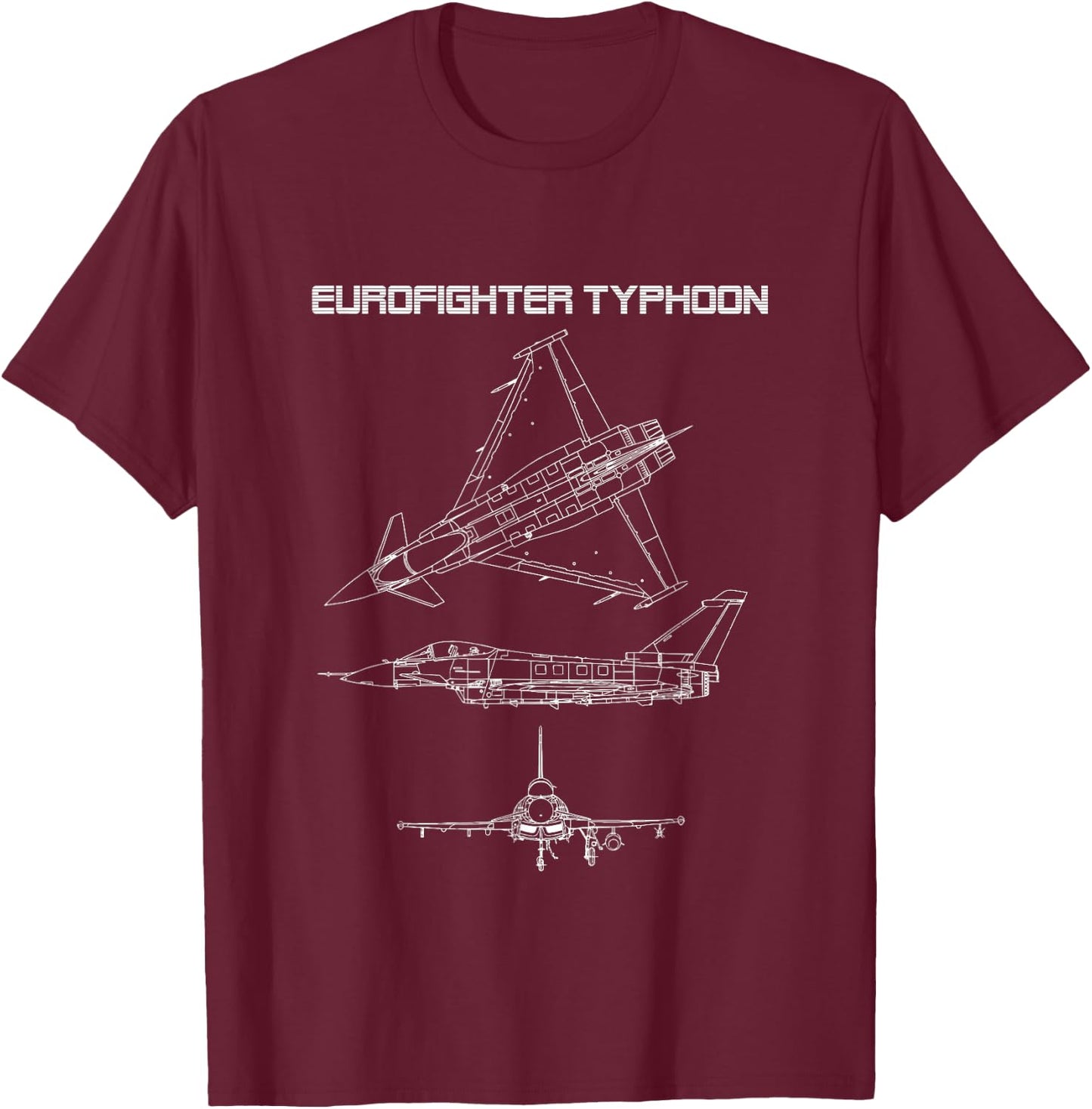 EF2000 Eurofighter Kampfflugzeug T-Shirt - T-Shirt | Maroon