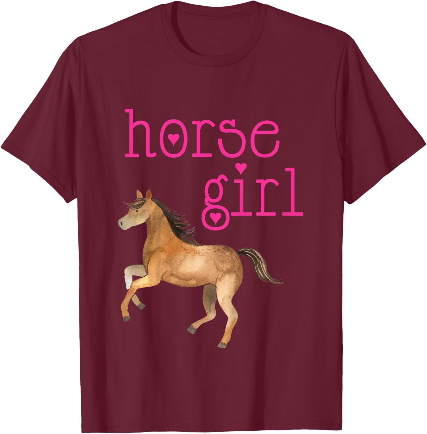 Horse Girl Shirt Cute Just A Girl Who Loves Horses Art Gift T-Shirt - T-Shirt | Maroon