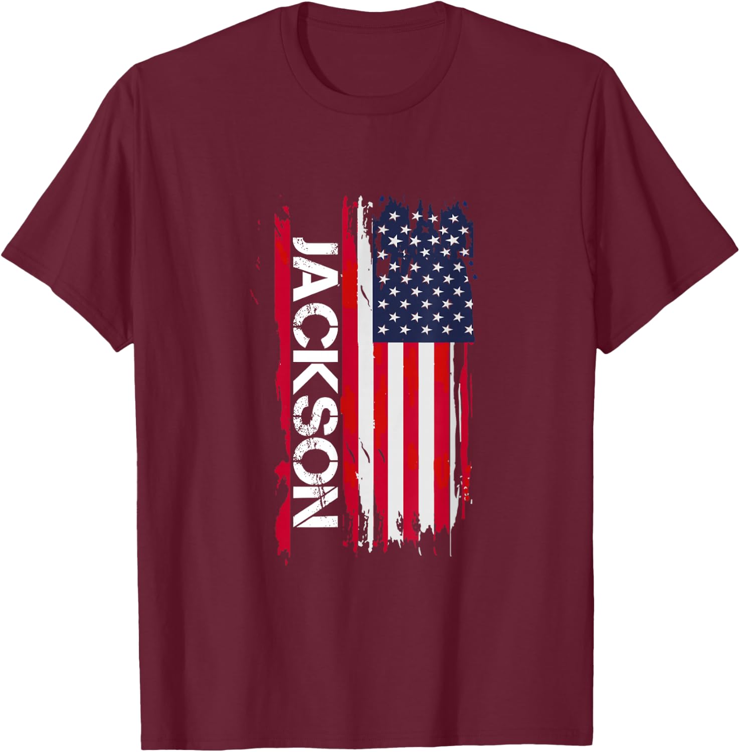 Jackson City USA Black -Adults Small Classic Fit Short Sleeve Love Theme T-Shirt - T-Shirt | Maroon
