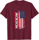 Jackson City USA Black -Adults Small Classic Fit Short Sleeve Love Theme T-Shirt - T-Shirt | Maroon