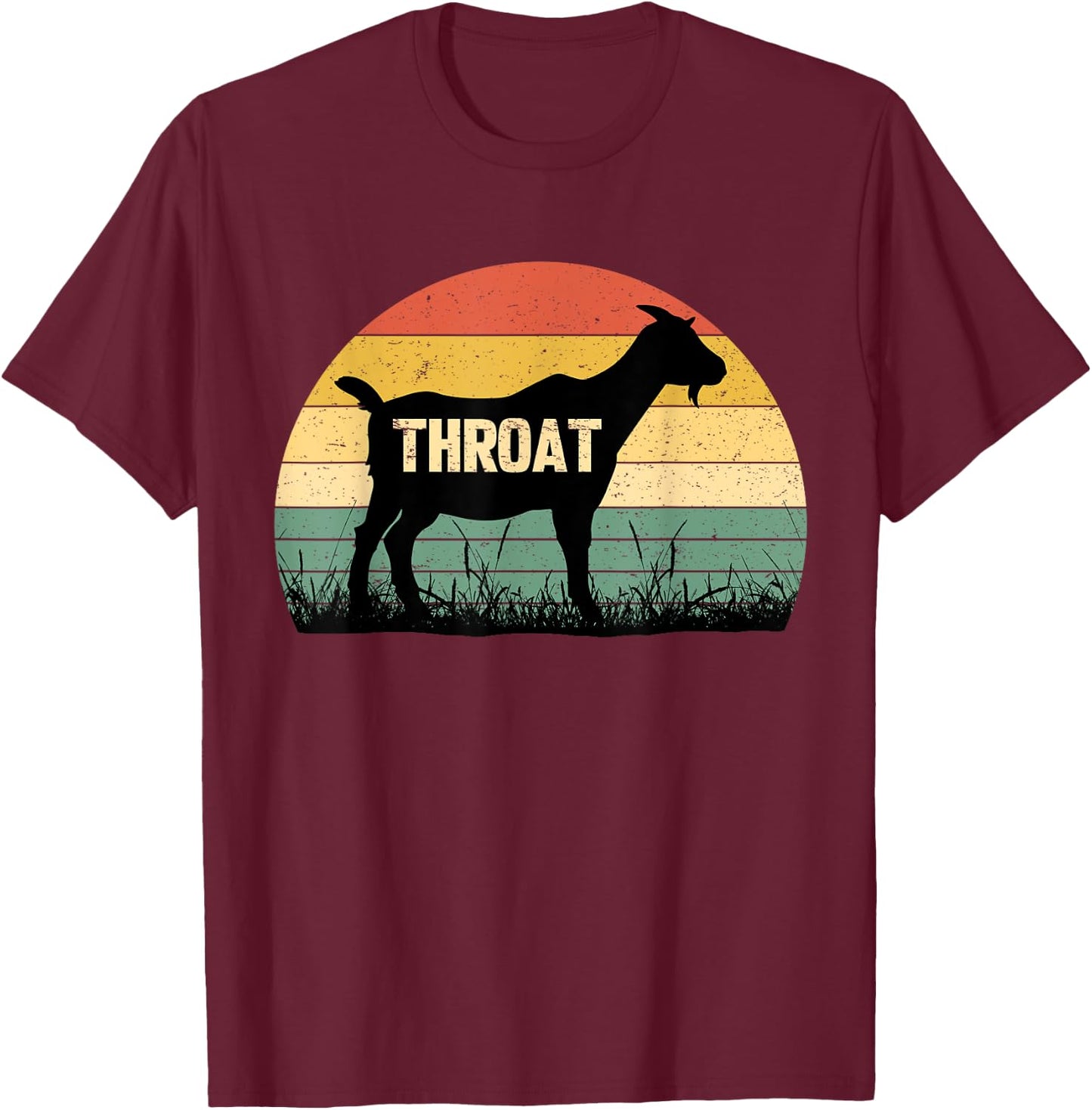 Funny Retro Throat Goat Sunset - Adult Humor Costume T-Shirt - T-Shirt | Maroon