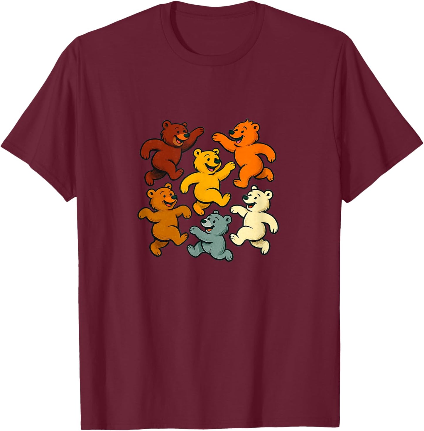 Ours, drapeau d'ours, ours dansant, drôle, ours fierté, fierté T-Shirt - T-Shirt | Maroon