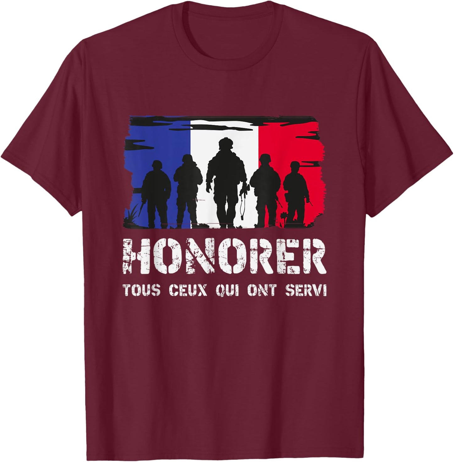 Honor All Who Served Gift Old Military , Black, S T-Shirt - T-Shirt | Maroon
