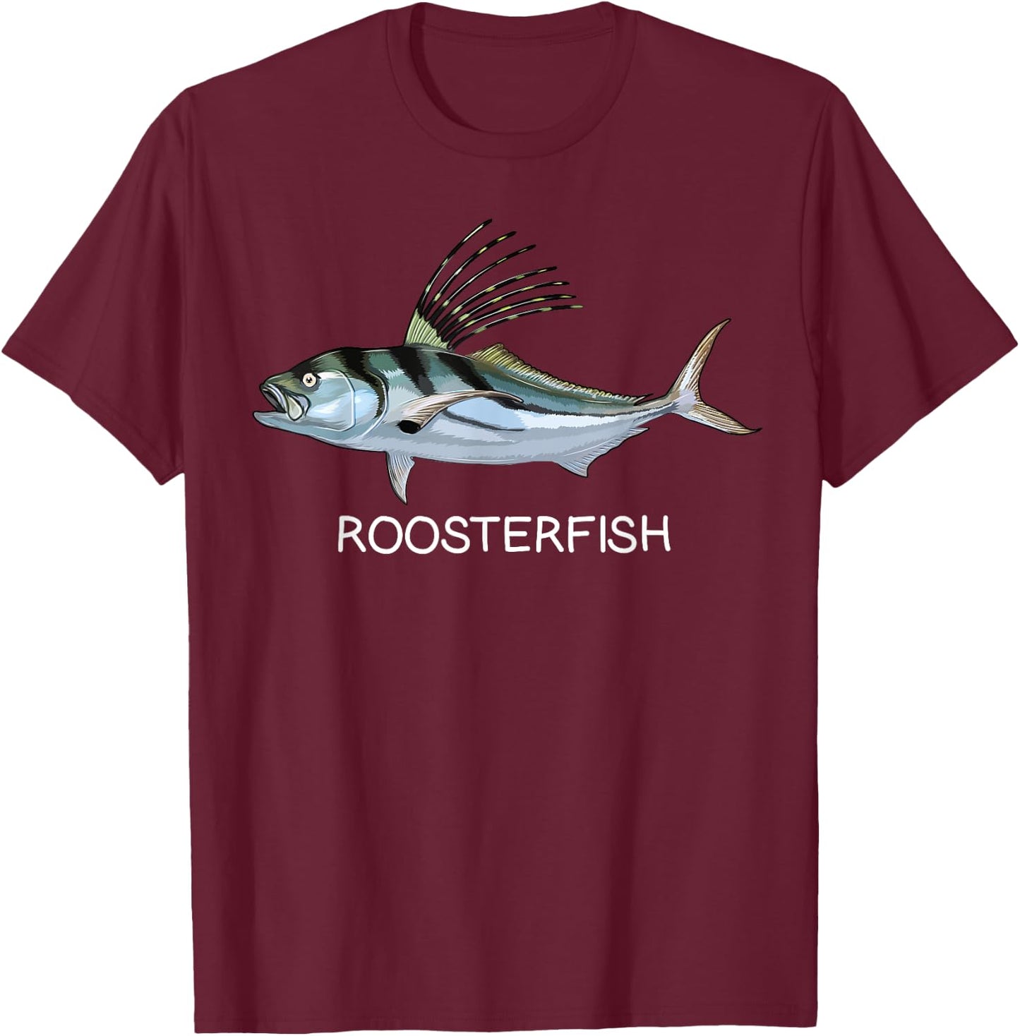 Roosterfish Saltwater Game Fish T-Shirt - T-Shirt | Maroon