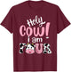 Holy Cow Im Four Birthday Decorations Girl 4 Years Old Bday T-Shirt - T-Shirt | Maroon