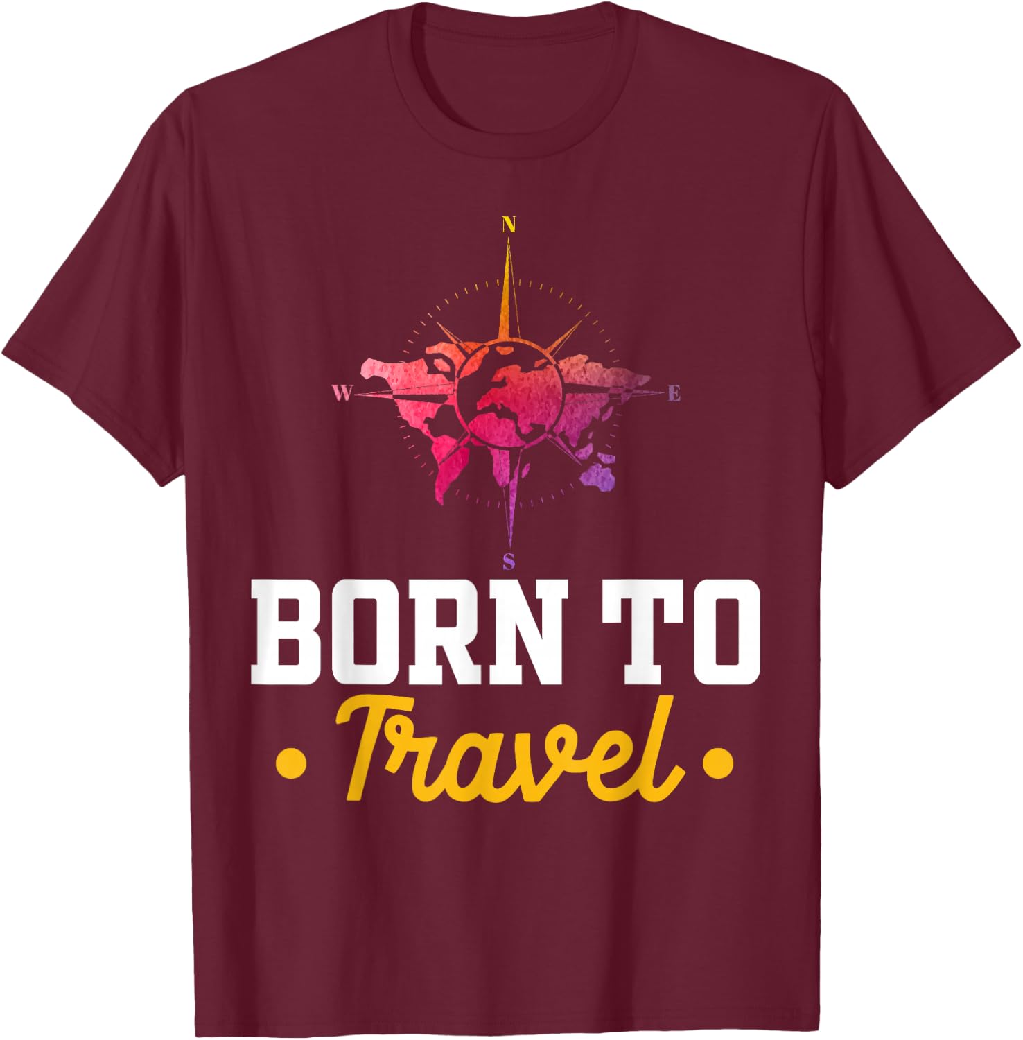 Geboren um zu Reisen - Reisen T-Shirt - T-Shirt | Maroon