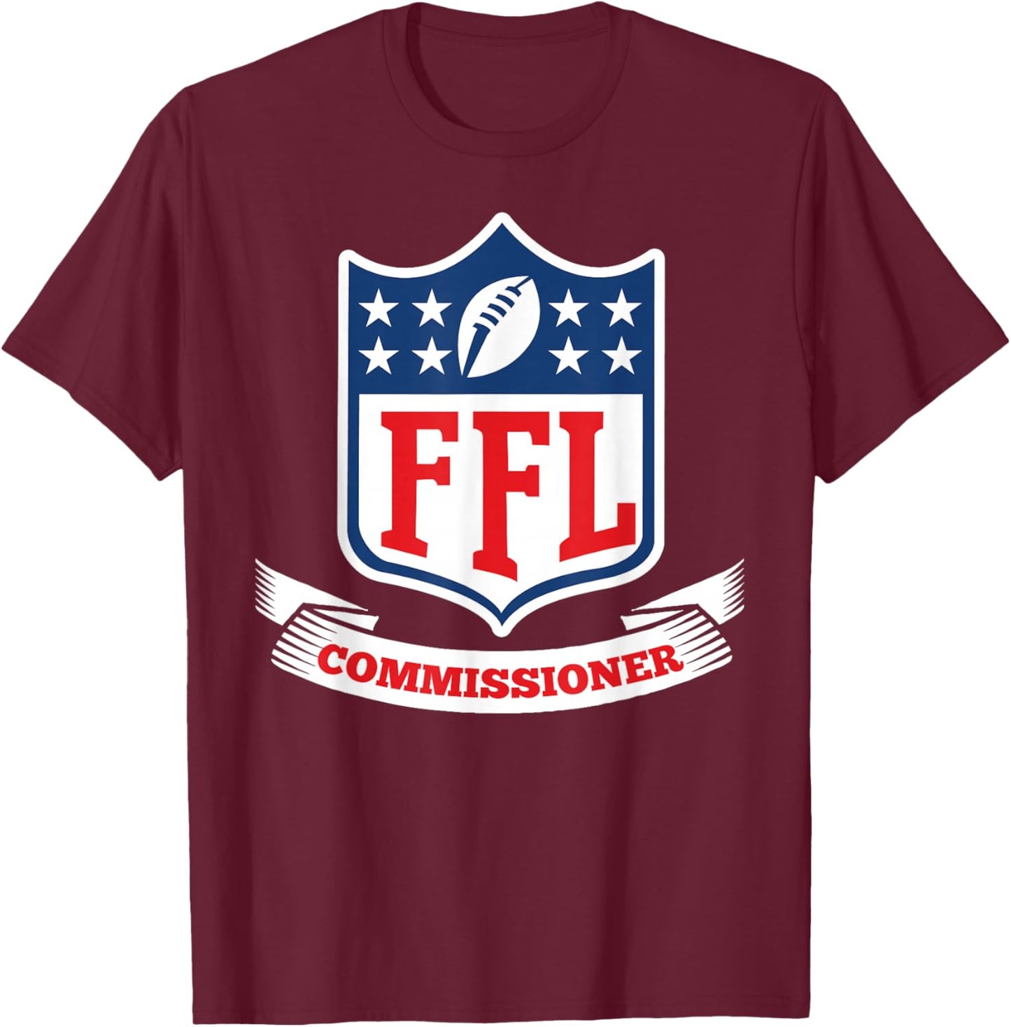 Draft Party Fantasy Football League Commissioner FFL Commish T-Shirt - T-Shirt | Maroon