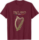 VinagreShop Irland-Flagge und Harfe mit Klee Schwarz S EU 38-40 T-Shirt - T-Shirt | Maroon