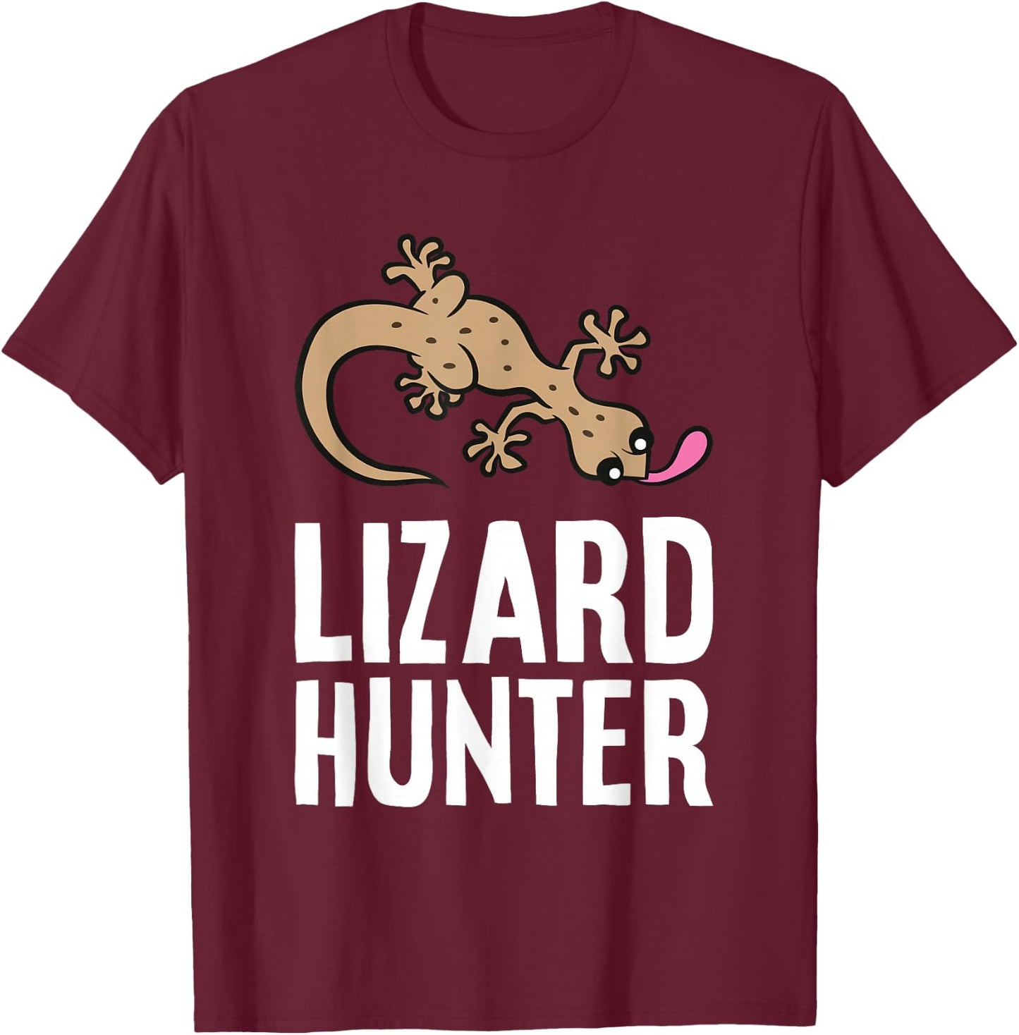 Lizard Catcher Reptile Funny Lizard Hunter T-Shirt - T-Shirt | Maroon