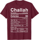 Challah Nutrition Facts Costume Roll Bread Nutritional Facts T-Shirt - T-Shirt | Maroon