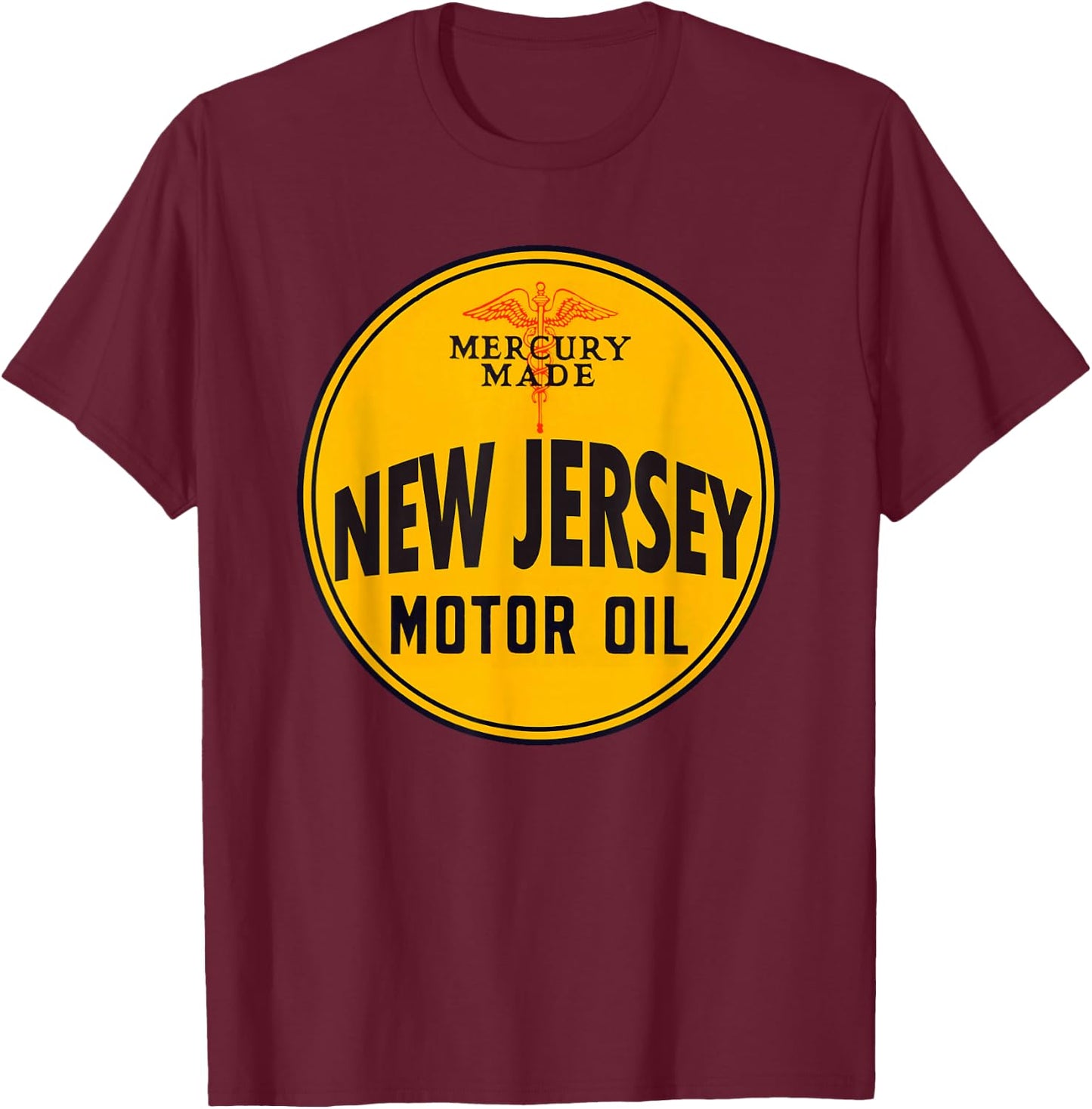 Retro Vintage Gas Station New Jersey Motor Oil Car Garage T-Shirt - T-Shirt | Maroon