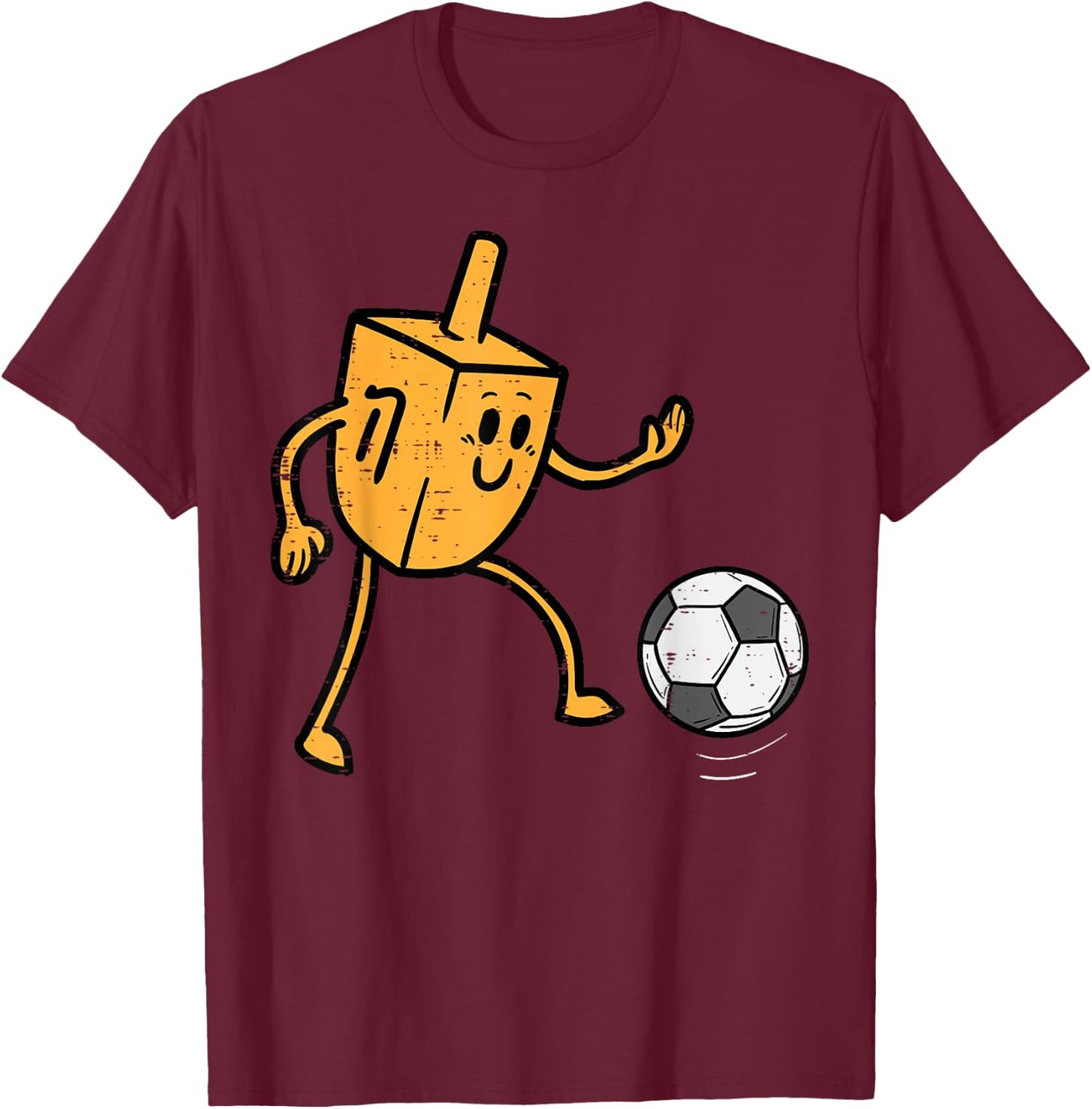 Hanukkah Dreidel Football Chanukah Jewish Men Boys Kids T-Shirt - T-Shirt | Maroon