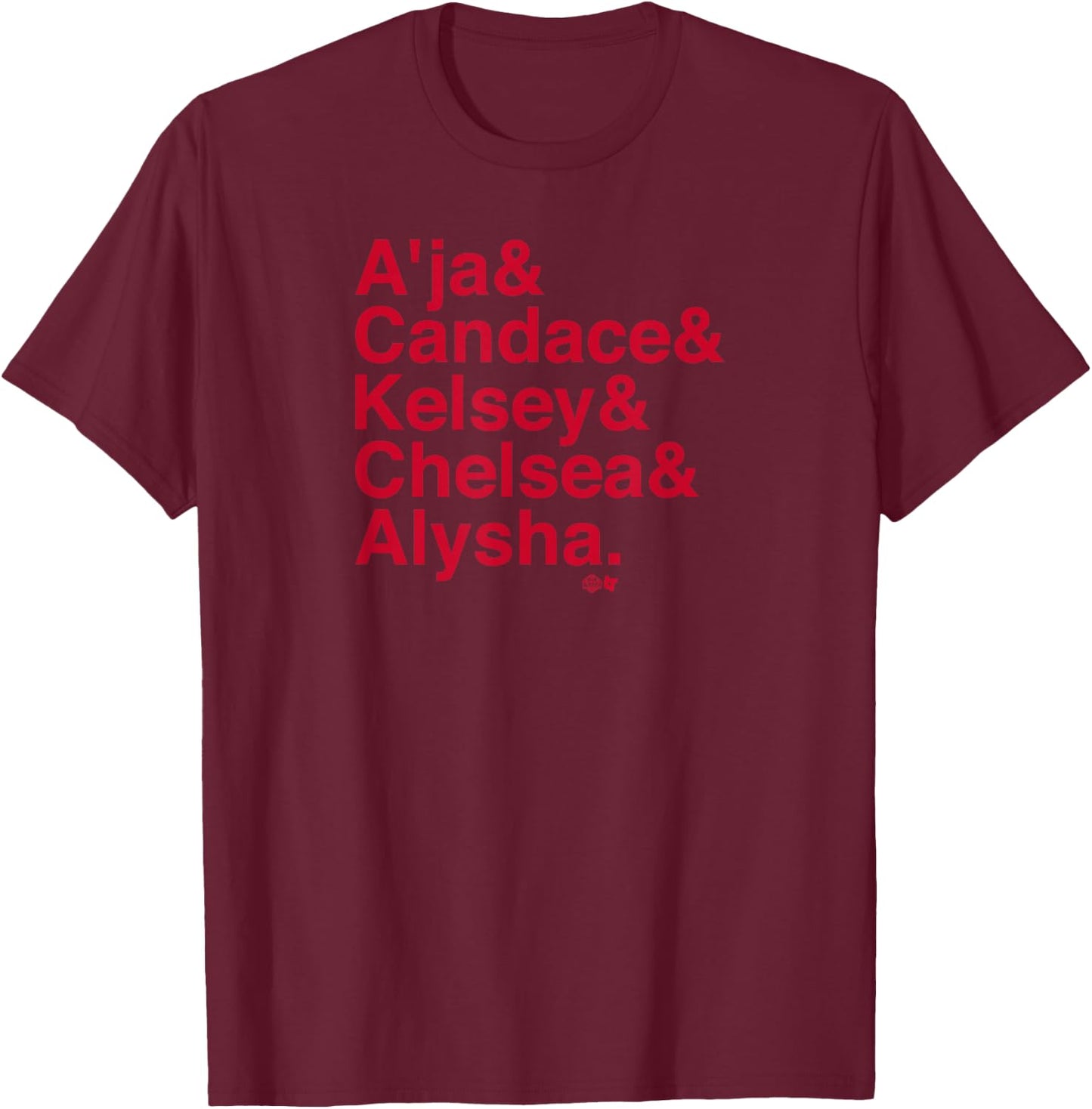 BreakingT - A'ja & Candace & Kelsey & Chelsea & Alysha - LV Aces WNBA - Black - - Small - Short Sleeve - - Classic Fit - Cotton & Polyester - Machine Wash T-Shirt - T-Shirt | Maroon