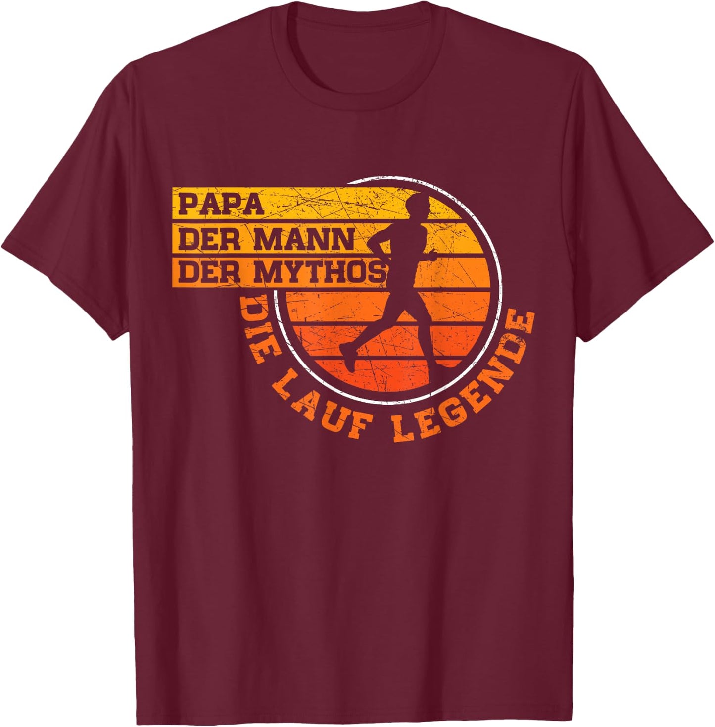 Papa Lauf Legende Läufer Jogger Marathon lustiges Vatertag T-Shirt - T-Shirt | Maroon