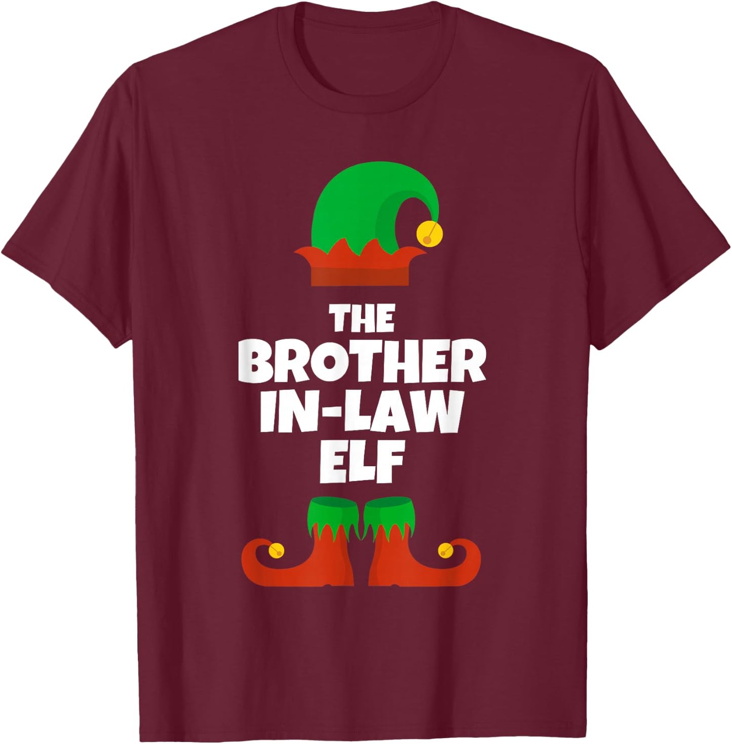 Family The Brother-In-Law Elf Christmas Pj Pajama Xmas T-Shirt - T-Shirt | Maroon