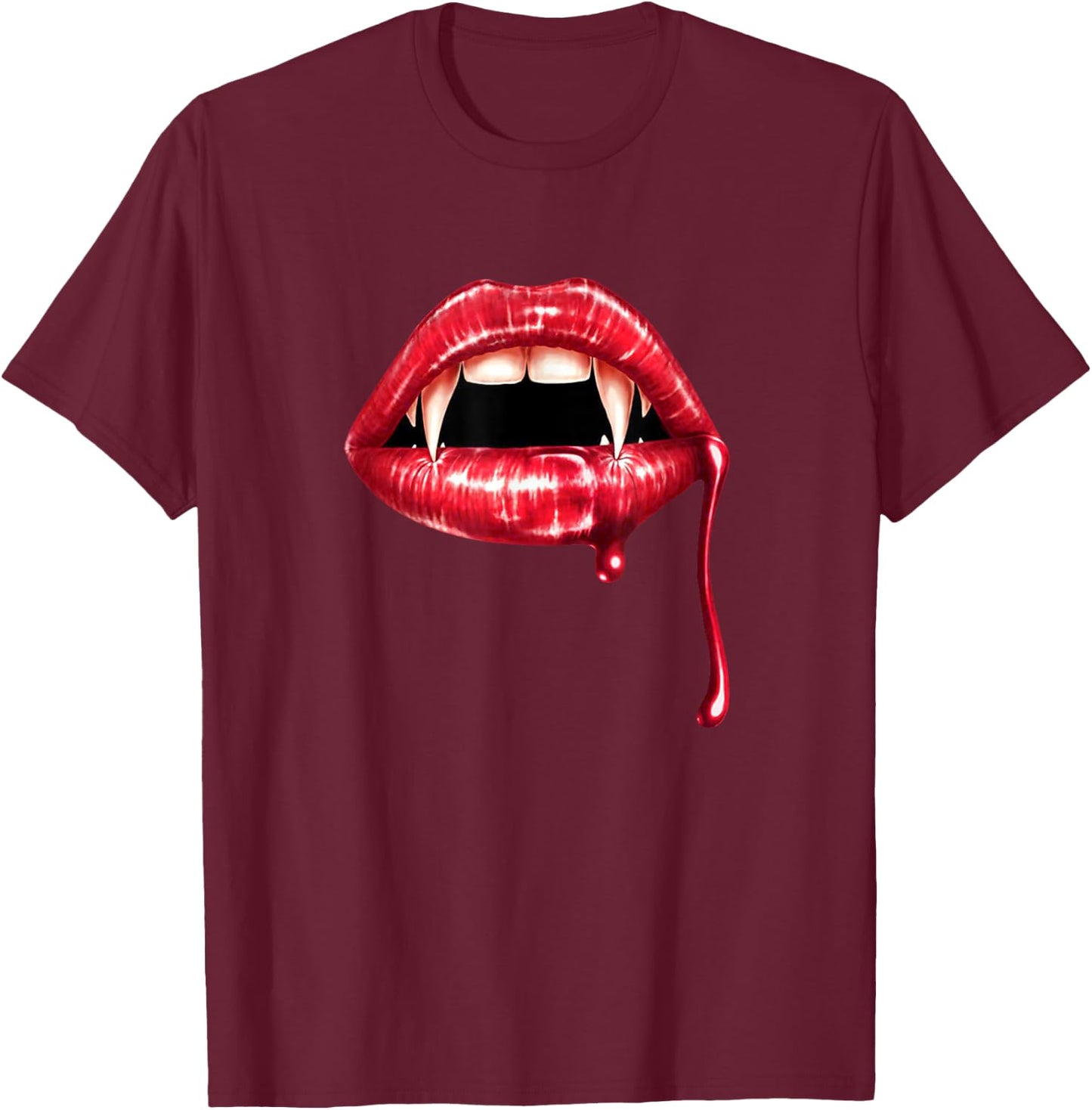 Lips Halloween Pumpkin Scary Sweet or Sour T-Shirt - T-Shirt | Maroon