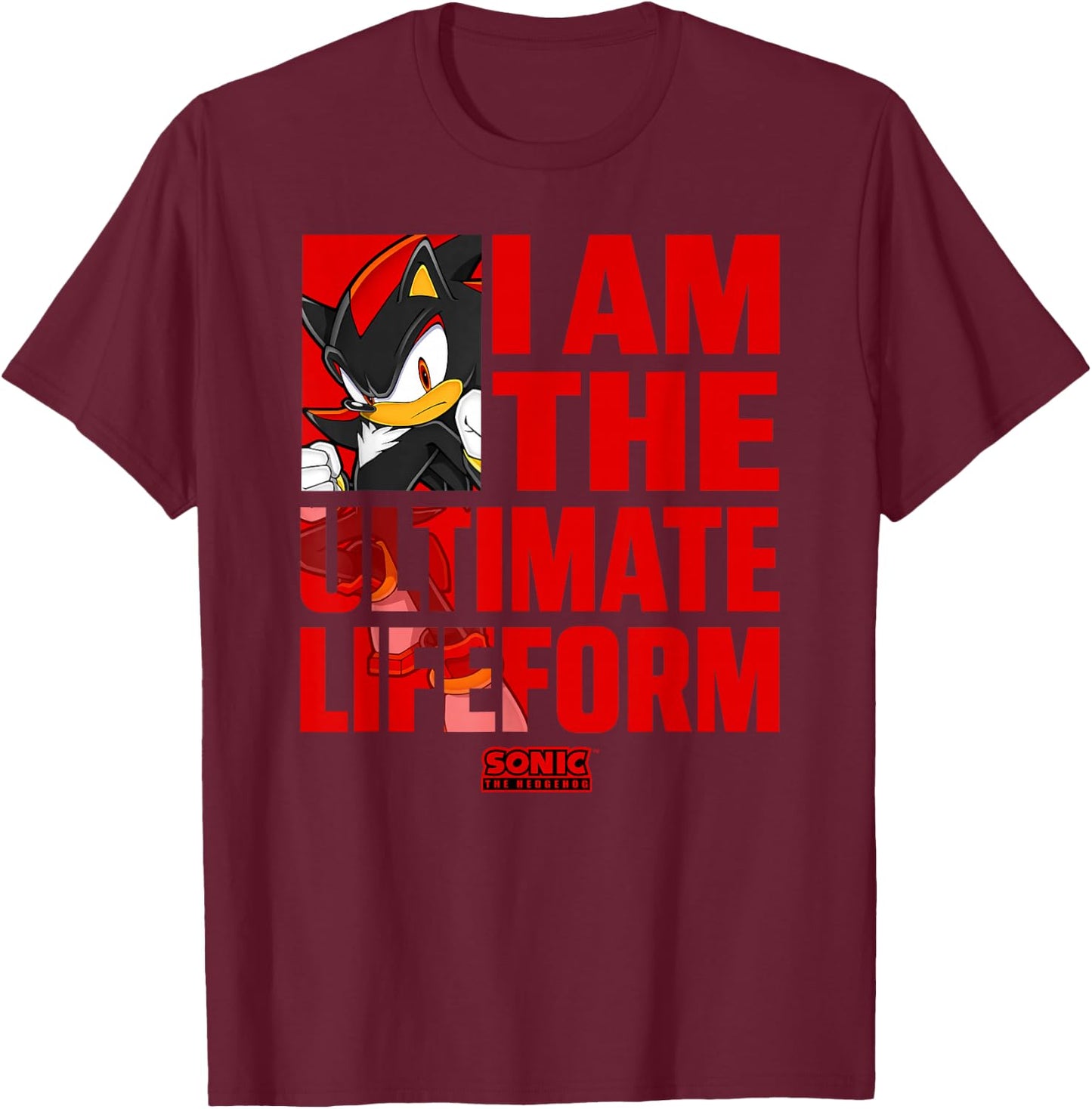 Sonic The Hedgehog Father's Day I Am The Ultimate Lifeform T-Shirt - T-Shirt | Maroon