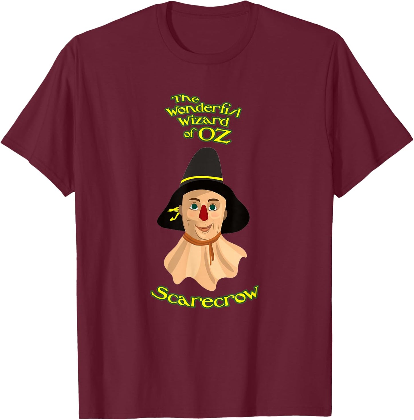 Scarecrow the wonderful wizard of oz book, original design T-Shirt - T-Shirt | Maroon