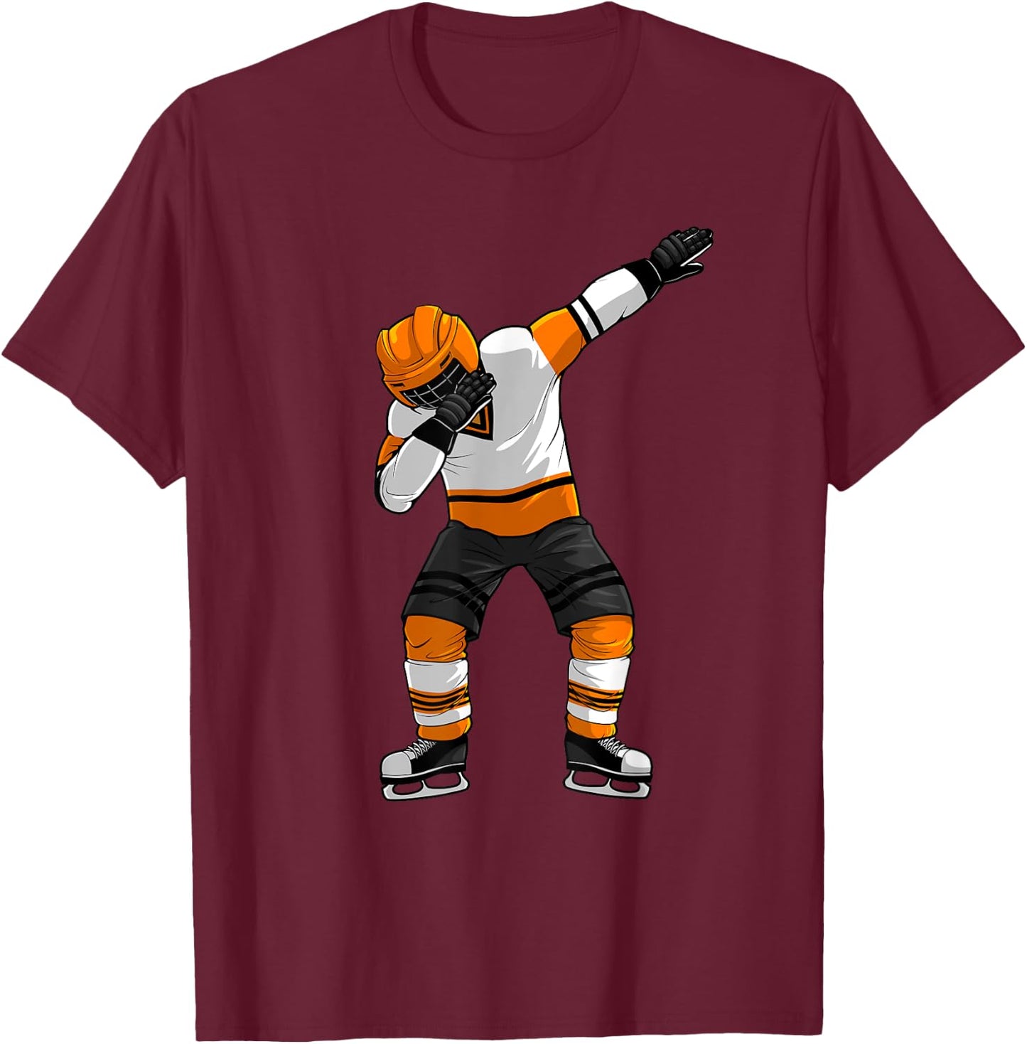 Cool Dabbing Ice Hockey Art Boys Ice Hockey Goalie T-Shirt - T-Shirt | Maroon