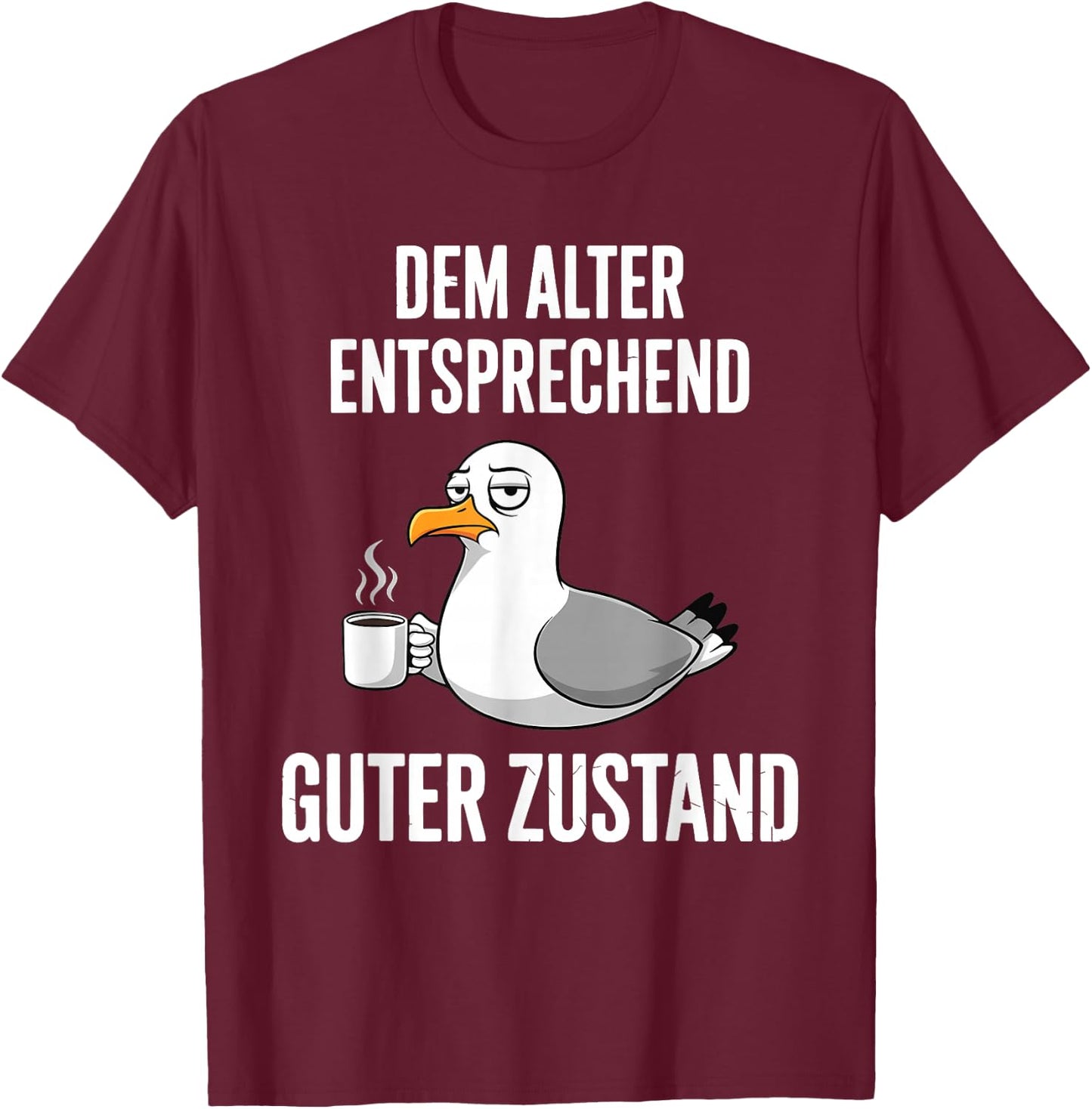 Dem Alter Entsprechend Guter Zustand Möwe T-Shirt - T-Shirt | Maroon