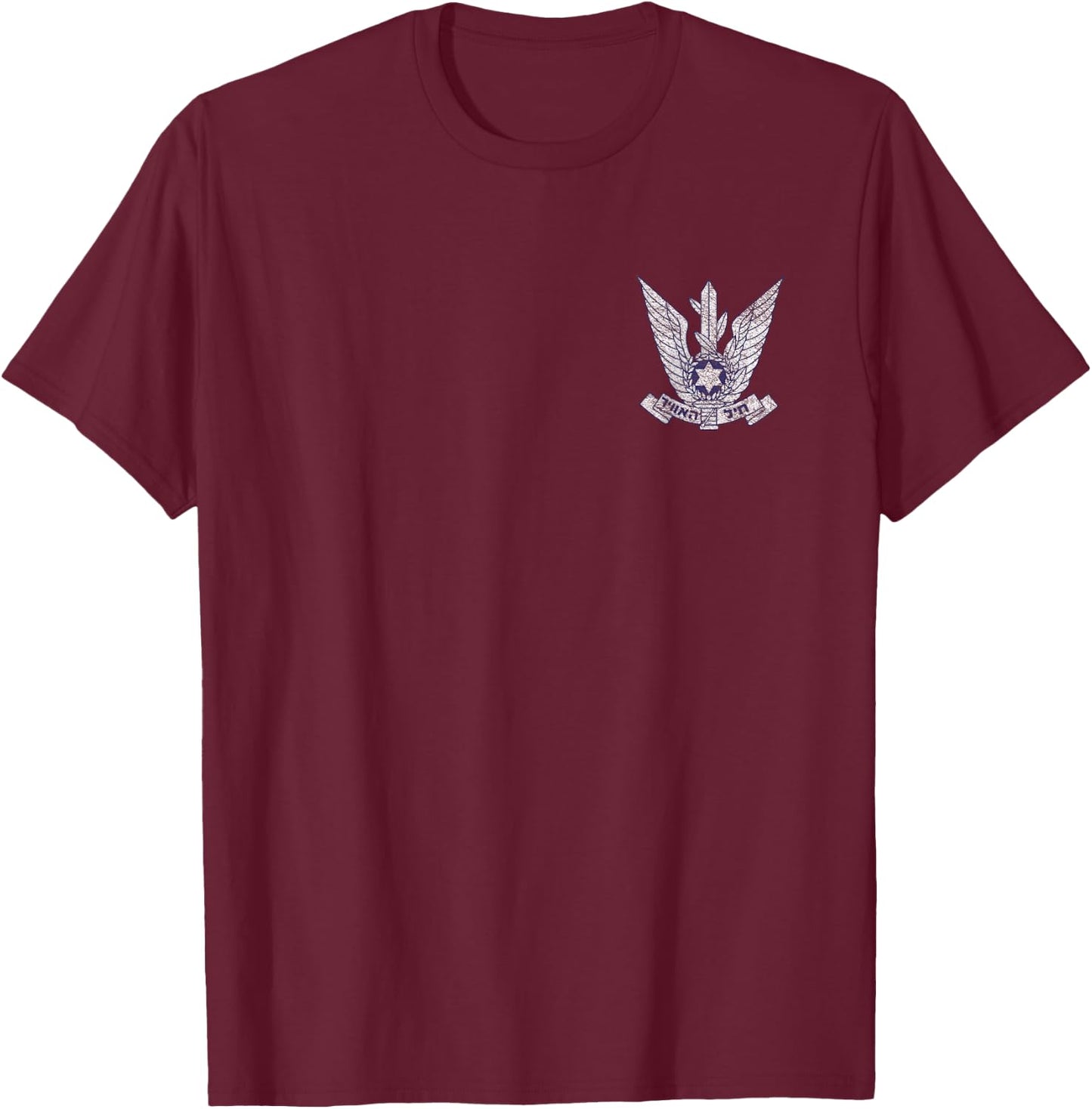 Israeli Air Force Iaf Israel Defence Plaque Round T-Shirt - T-Shirt | Maroon