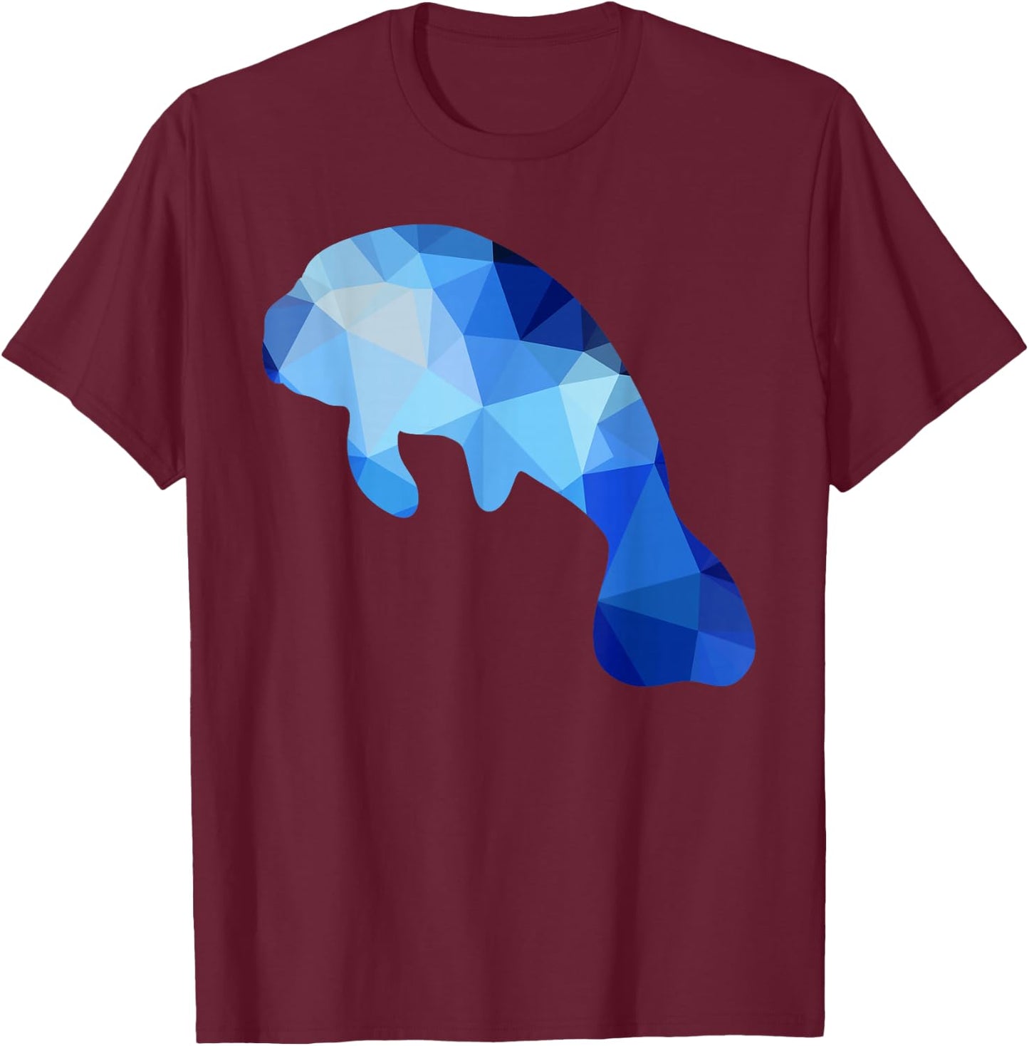 Dugong Manatee Sea Cow Oceanologist Geometry T-Shirt - T-Shirt | Maroon