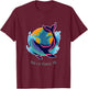 Bay Of Fundy, NS Colorful Abstract Indigo Whale Design T-Shirt - T-Shirt | Maroon