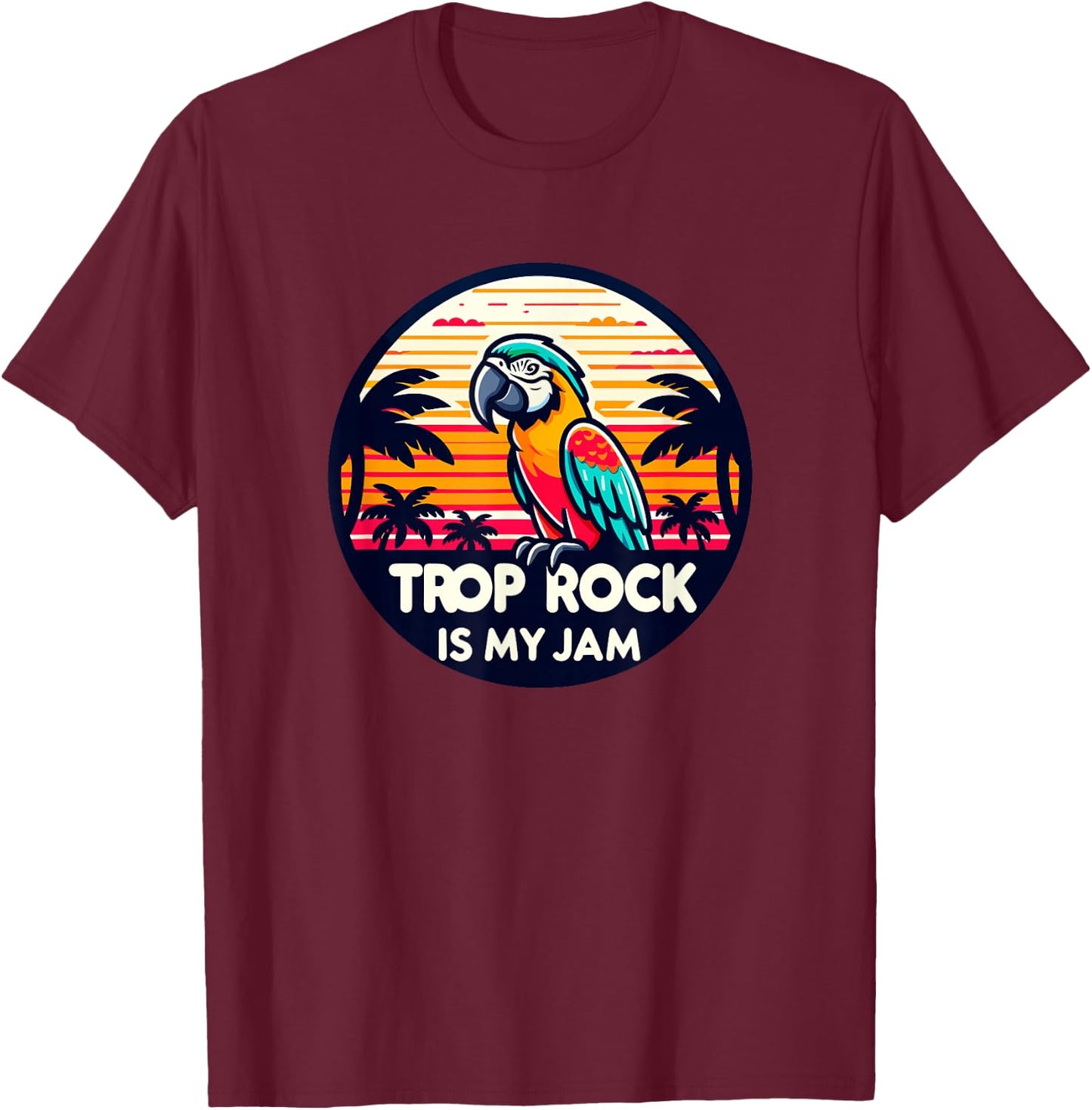 Vintage Fun Summer Tropical Island Music - Jamming Trop Rock T-Shirt - T-Shirt | Maroon