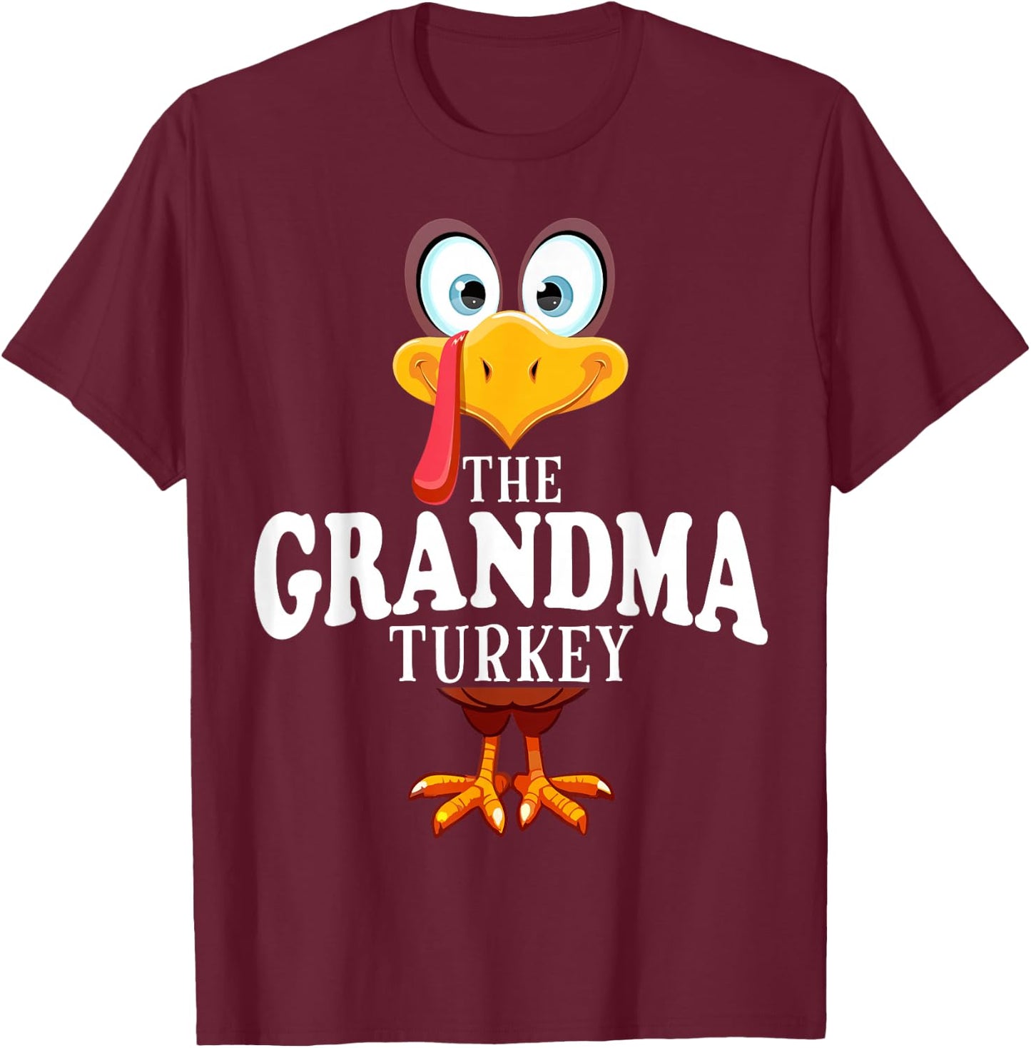 Thanksgiving The Grandma Turkey Pajama T-Shirt - T-Shirt | Maroon