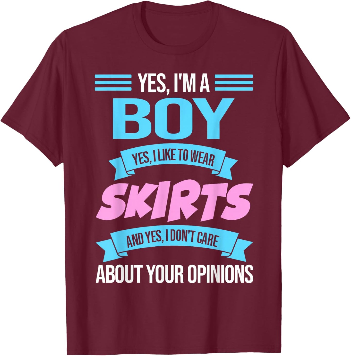 Ja, I'm a Boy yes, I Like to wear Skirts Anime Femboy T-Shirt - T-Shirt | Maroon