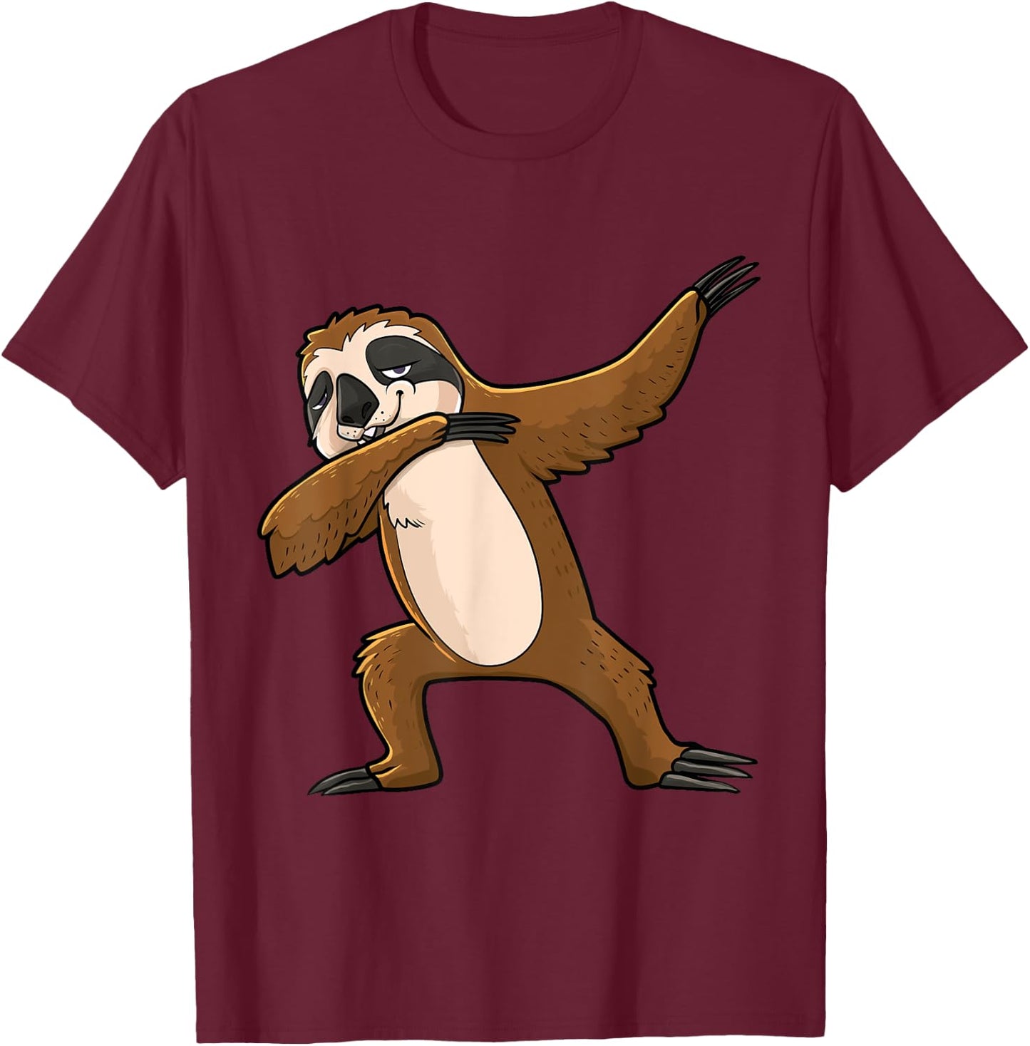 Dabbing Sloth Lazy Animal Lover Men Women Kids T-Shirt - T-Shirt | Maroon