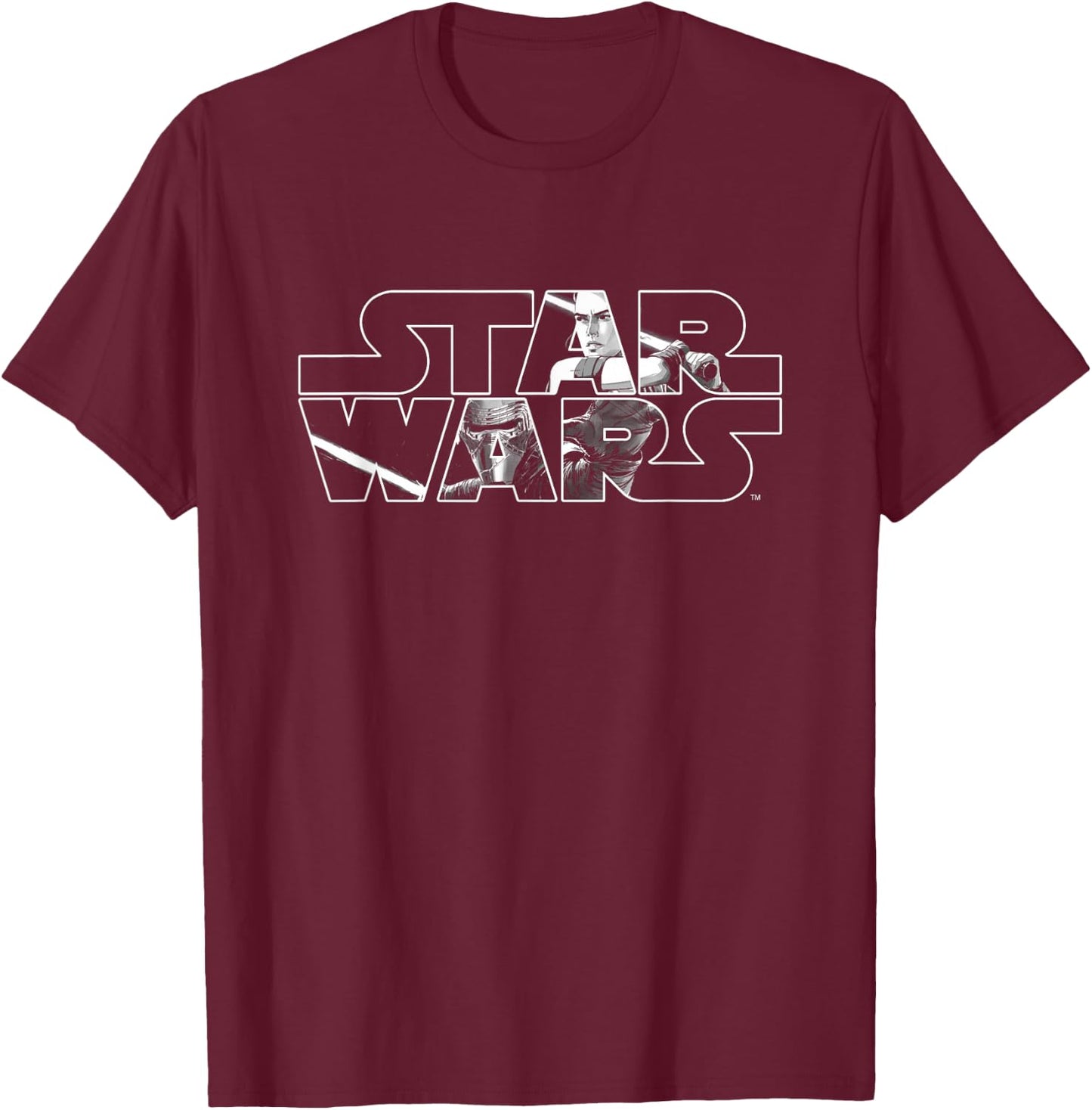 Star Wars Light vs Dark White T-Shirt - T-Shirt | Maroon
