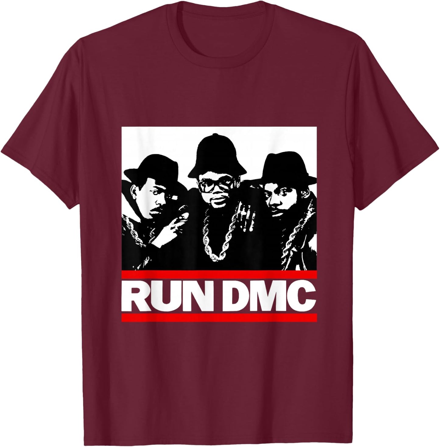RUN DMC Trio Silhouette T-Shirt - T-Shirt | Maroon