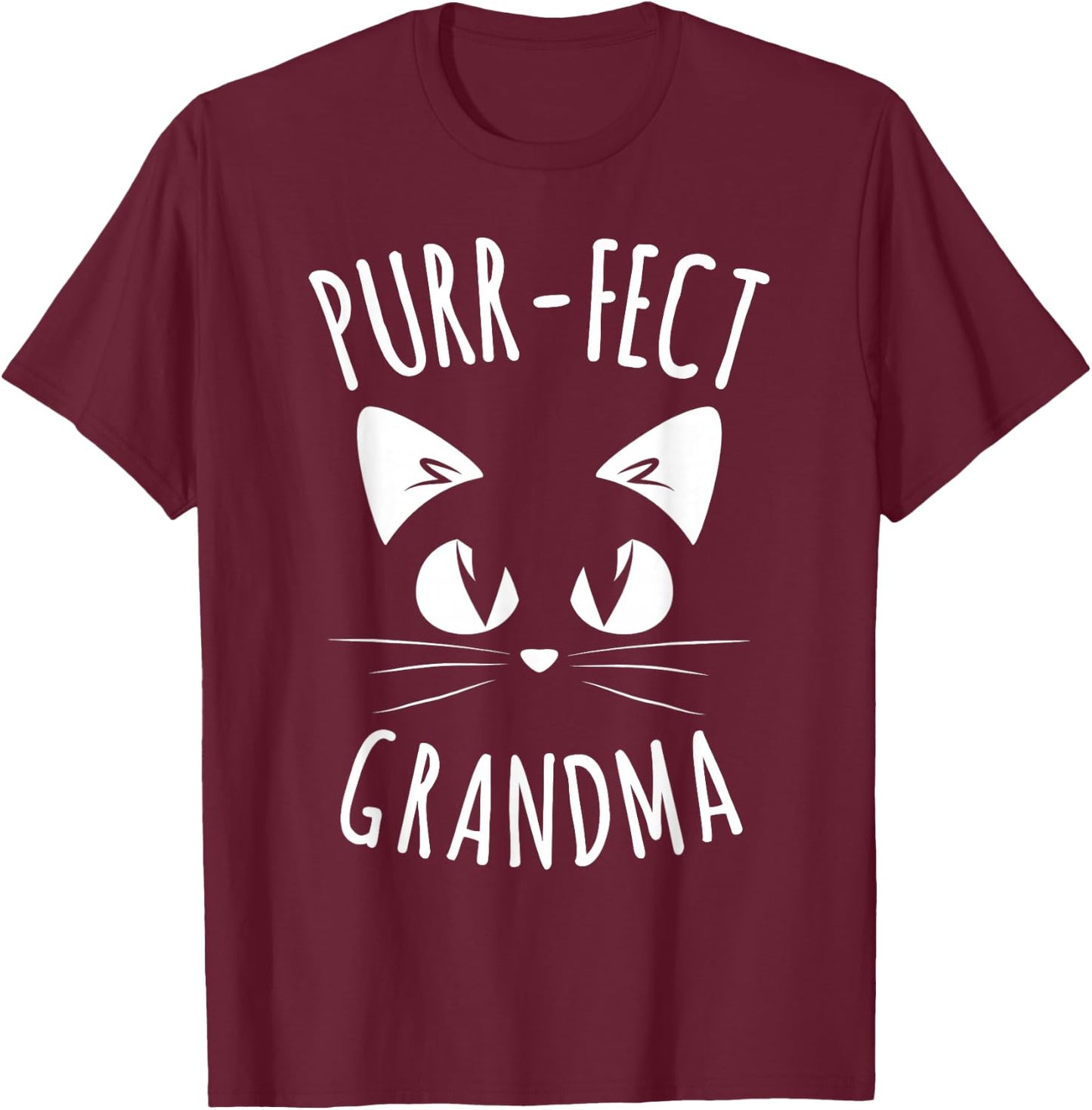 Purr-FECT Grandma Fur Mom Cute Cat Lover Animal Gift T-Shirt - T-Shirt | Maroon