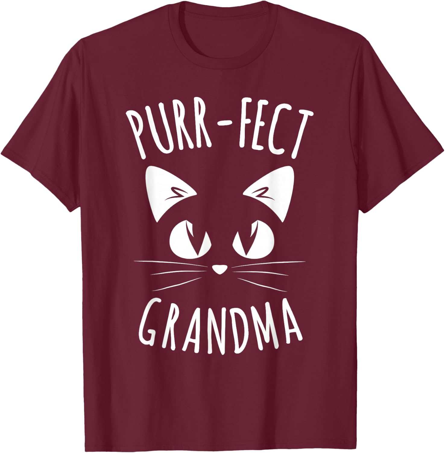 Purr-FECT Grandma Fur Mom Cute Cat Lover Animal Gift T-Shirt - T-Shirt | Maroon