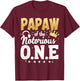 Crown 1st Birthday Grandpa Papaw Of Notorious One T-Shirt - T-Shirt | Maroon