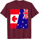 Canada Australia Half Flag Canadian Australian Roots T-Shirt - T-Shirt | Maroon