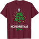 NICU Christmas Crew Cute Christmas Tree Xmas Lights Nurse T-Shirt - T-Shirt | Maroon