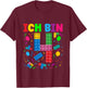 Children's with German Text "Ich bin 4 Building Blocks" 4th Birthday Boy Building Blocks, black T-Shirt - T-Shirt | Maroon