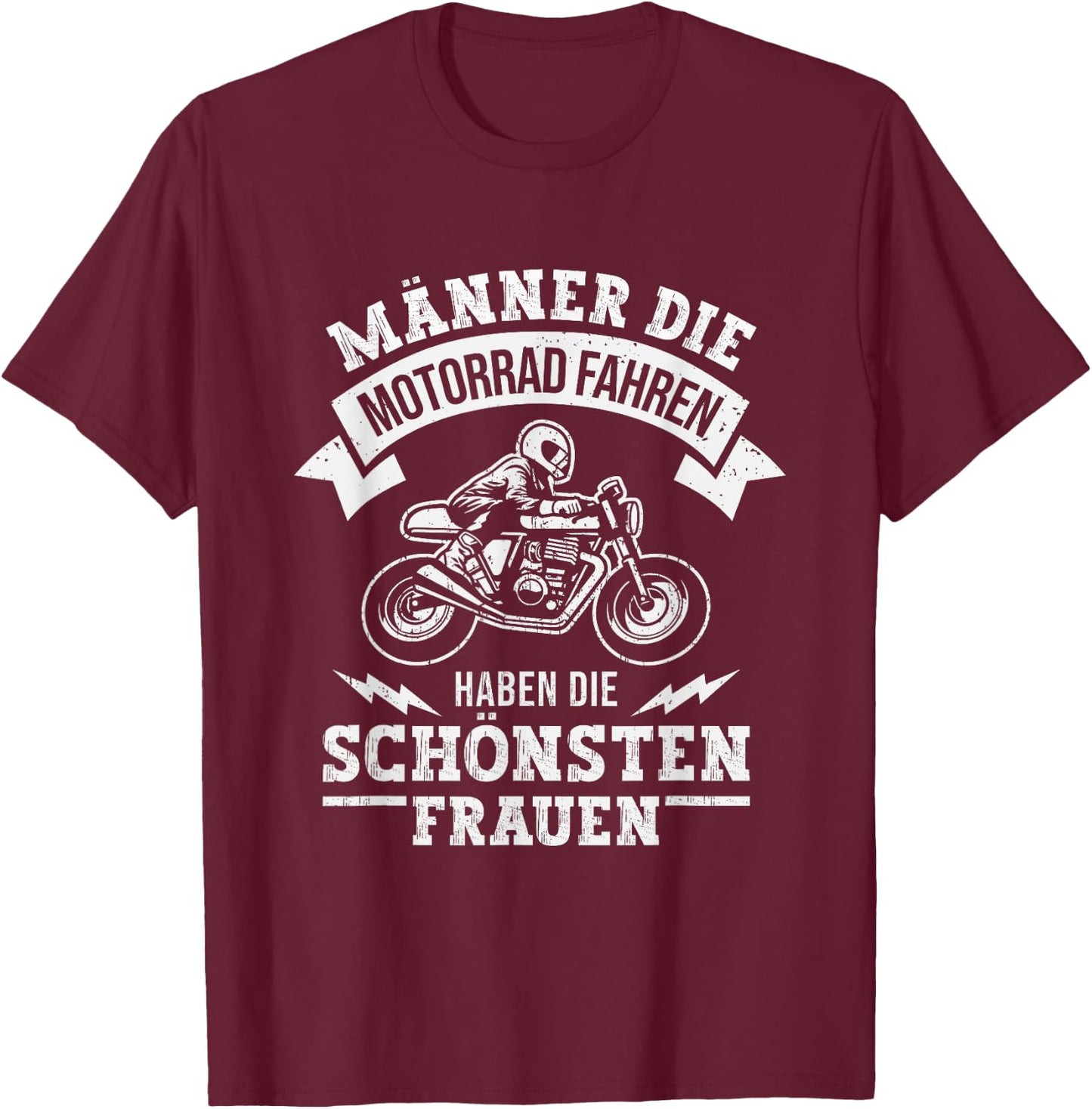 Men's Motorbike Riding Funny , black T-Shirt - T-Shirt | Maroon