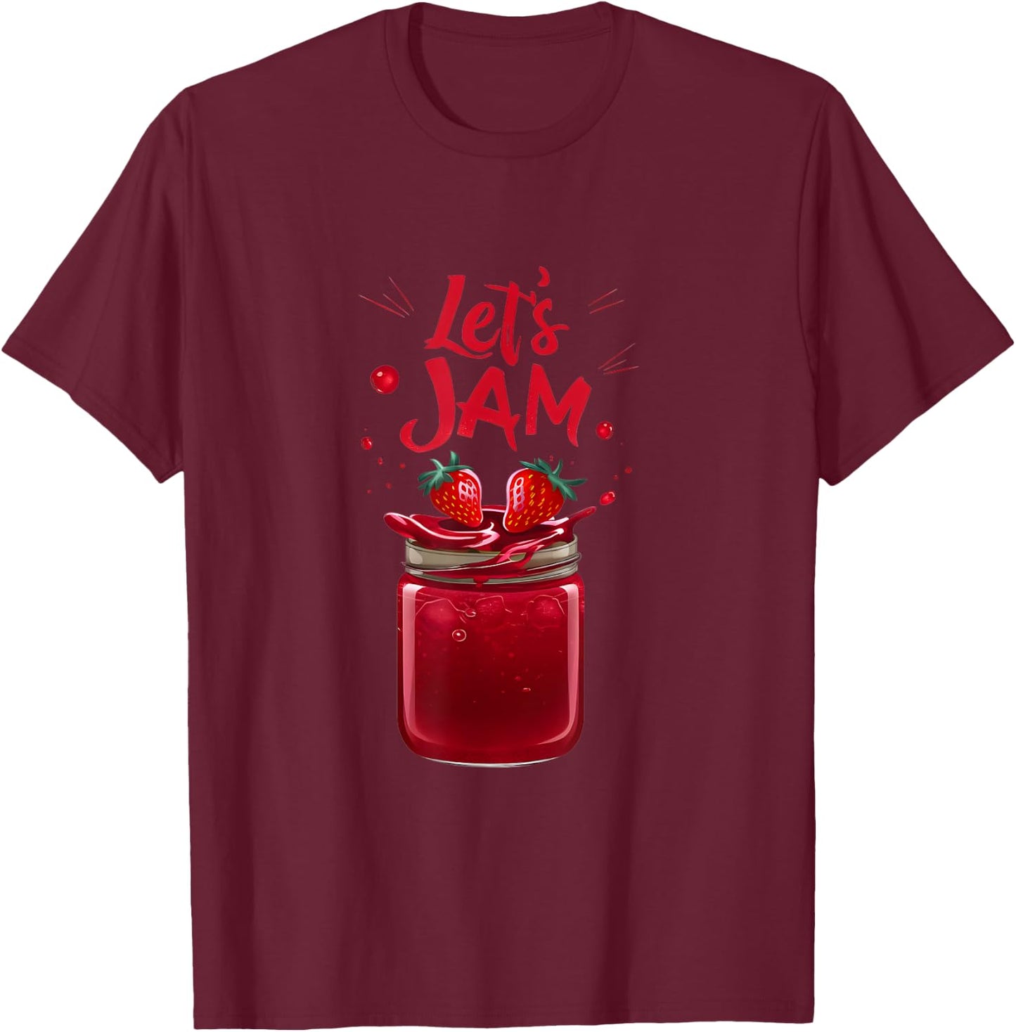 Let's Jam - Funny Pun Marmalade Band Jamming Lover T-Shirt - T-Shirt | Maroon