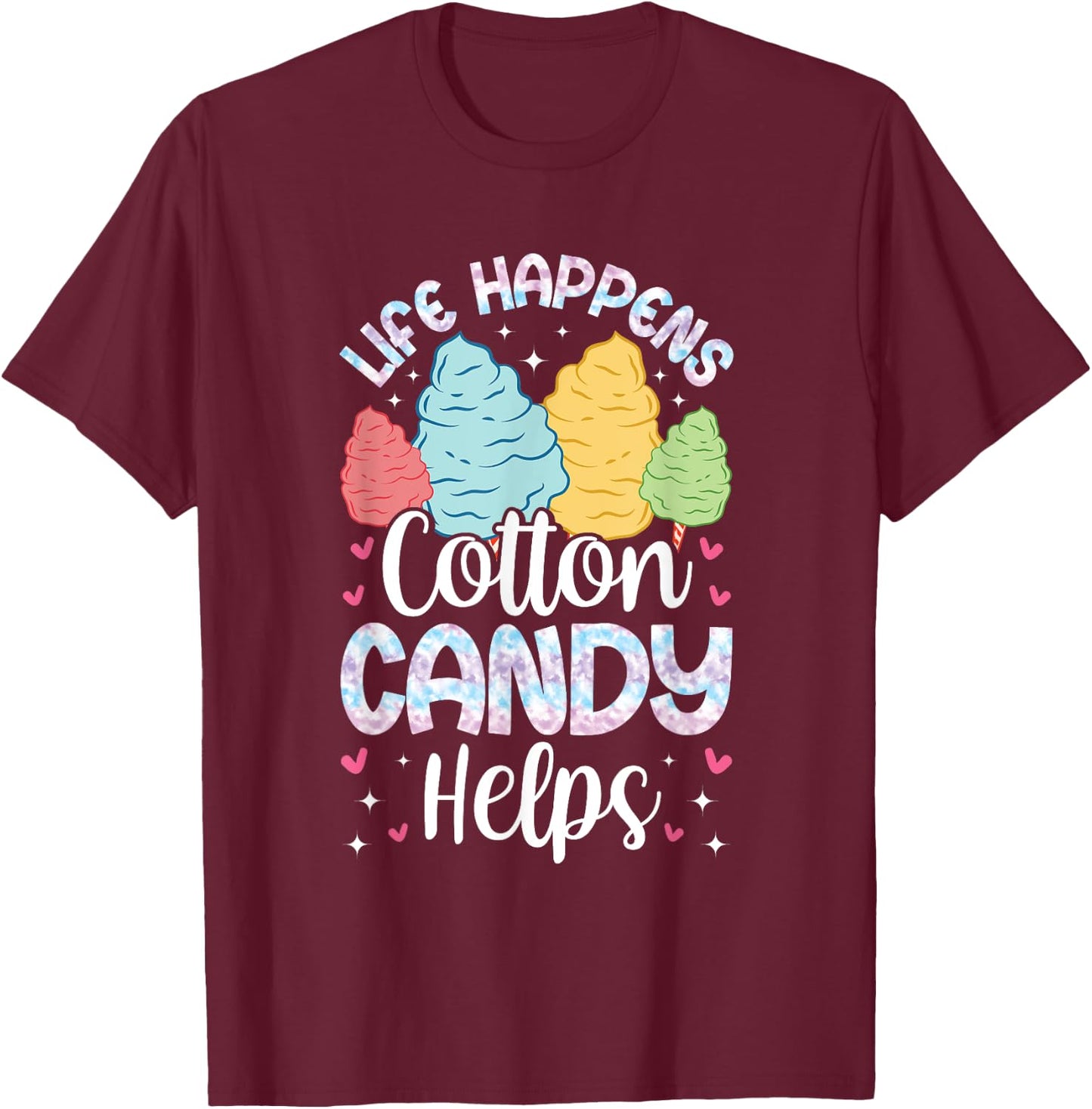 Professional Cotton Candy Crew Apparel Candy Patch Treat T-Shirt - T-Shirt | Maroon