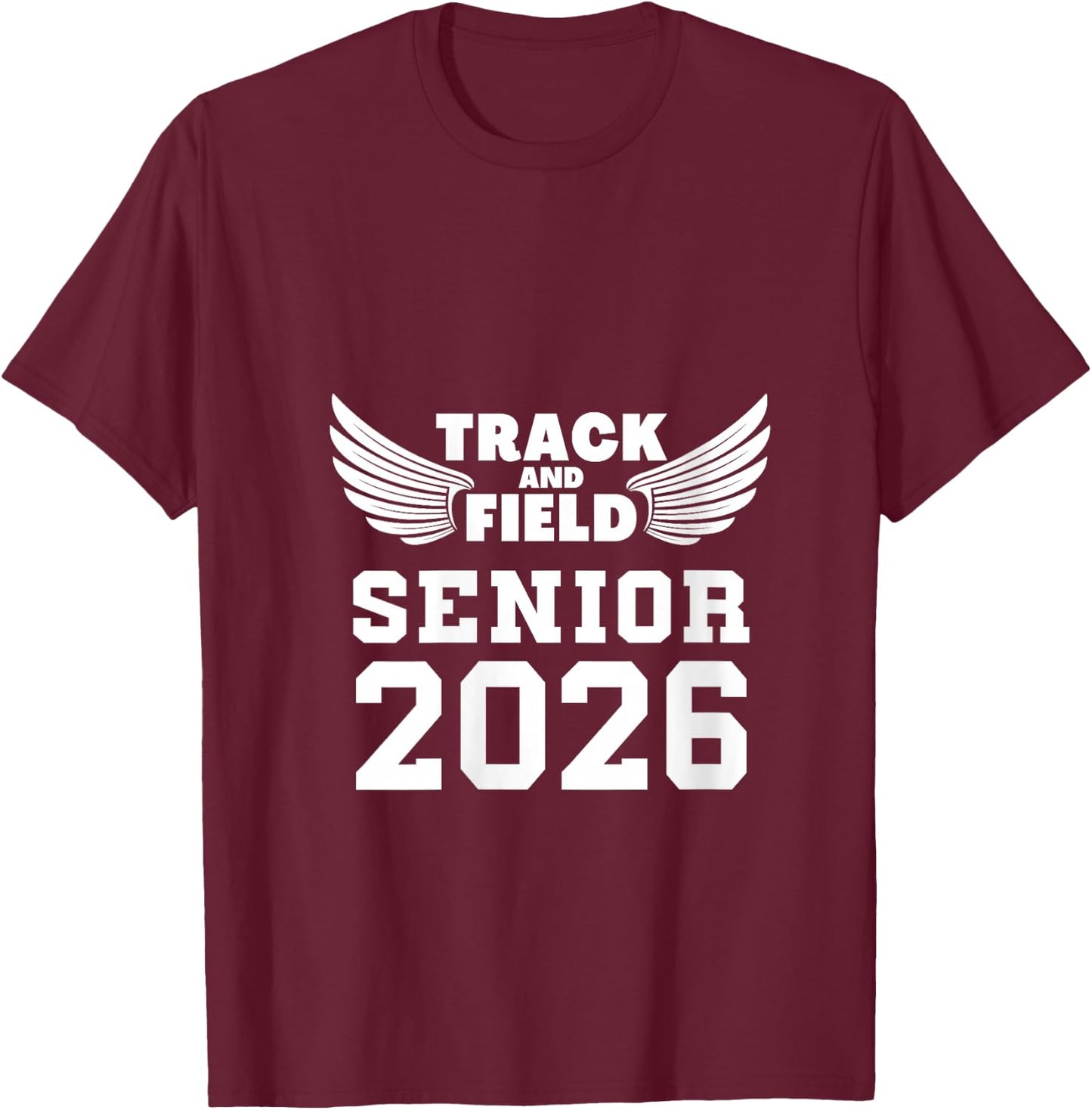 Class Of 2026 Track And Field Senior Graduation Graduate V-Neck T-Shirt - T-Shirt | Maroon